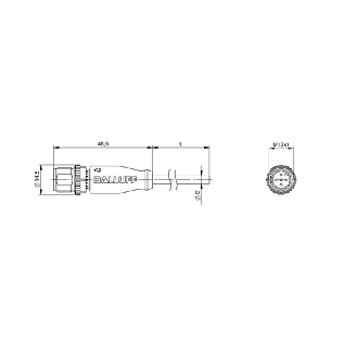 M12A Mâle Droit 5p; Câble PUR 5x0.34 Noir Cpc 2m (60V)-Lire la description