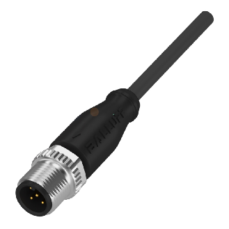 M12A Mâle Droit 5p; Câble PUR 5x0.34 Noir Cpc 2m (60V)-Lire la description