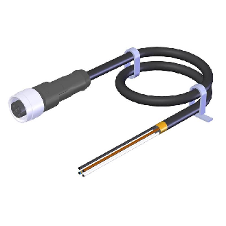M12A Fem Droit 5p; Câble PVC 5x0.34 20m-Lire la description