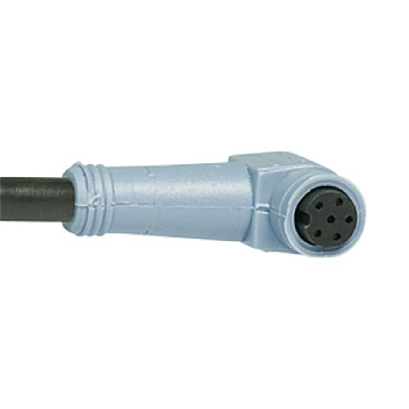 M08A Fem Coudé 6p; Câble PVC 6x0.14 Gris 10m-Lire la description