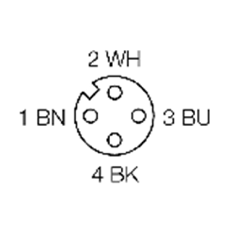 M12 Fem Droit 4p; Câble PVC 4x0.34 Gris 5m-Lire la description