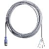 M12 Fem Droit 4p; Câble PVC 4x0.34 Gris 5m