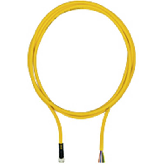 M08A Fem Droit 8p; Câble PUR 8 fils Jaune Cpc 5m-Lire la description