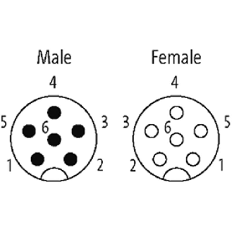 M12A Fem Droit 6p/M12A Mâle Droit 6p; PUR Blindé Vert Cpc 30m-Lire la description