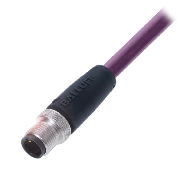 M12B Mâle Droit 2p; Câble PUR Blindé 2x0.34 Violet Cpc 2m-Lire la description