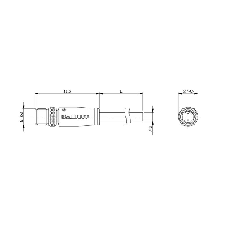M12B Mâle Droit 2p; Câble PUR Blindé 2x0.34 Violet Cpc 2m-Lire la description