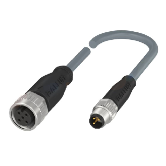 M12A Fem Droit 5p/ M08A Mâle Droit 3p; Câble PVC 3x0.34 Gris Cpc 1.5m-Lire la description