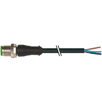 M12A Mâle Droit 5p; Câble PUR 5x0.34 Noir Cpc 2m-Lire la description