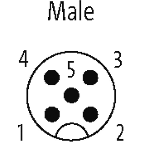 M12A Mâle Droit 5p; Câble PUR 5x0.34 Noir Cpc 2m M12A Mâle Droit 5p; Câble PUR 5x0.34 Noir Cpc 2m-Lire la description