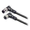 M12A Fem Coudé 5p/M12A Coudé Droit 5p; TPU Noir 3m (CAN bus)