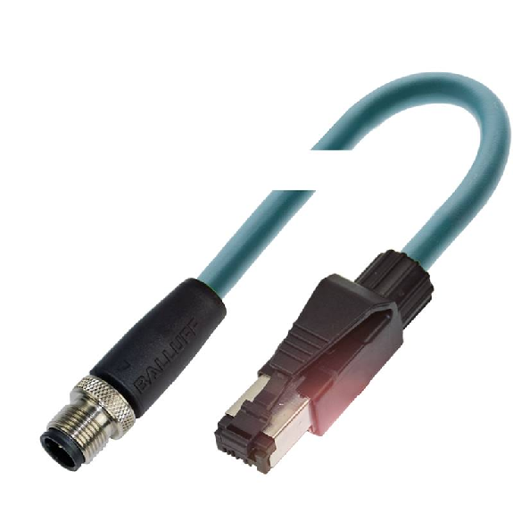 M12D Mâle Droit 4p/RJ45 Mâle Droit 4p; Câble TPE Blindé 4xAWG24 15m-Lire la description