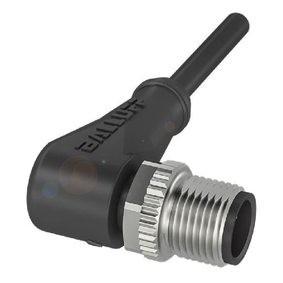 M12A Mâle Coudé 4p; Câble PUR 4x0.34 Noir Cpc 10m (250V)-Lire la description
