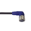 M12A Fem Coudé 3p; Câble PVC 3 fils Noir 10m