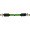 M12D Mâle 0°/M12D Mâle 0°; PUR Blindé 2x2x0.34 Vert Ethernet 2m