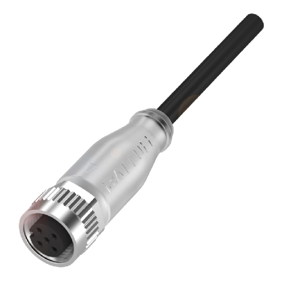 M12A Fem Droit 5p LED PNP NO; Câble PUR Noir Cpc 2m (30Vdc)-Lire la description