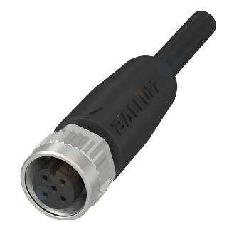 M12A Fem Droit 5p; Câble PUR 4x0.75 Noir 5m (250V)-Lire la description