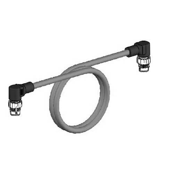 M12 Coudé/M12 Coudé; Câble Ethernet SF/UTP Cat.5E PVC Gris 3m-Lire la description