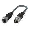 M12A Fem Droit 5p/M12A Mâle Droit 5p; PUR 5x0.34 Gris Cpc 0.6m