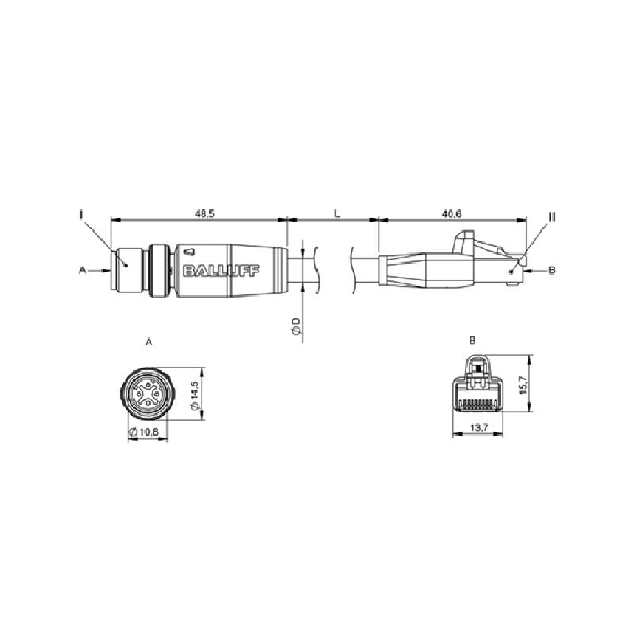 M12D Mâle Droit 4p/RJ45 Mâle Droit 4p TPE 4xAWG24 Turquoise Cpc 0,6m M12D Mâle Droit 4p/RJ45 Mâle Droit 4p TPE 4xAWG24 Turquoise Cpc 0,6m-Lire la description