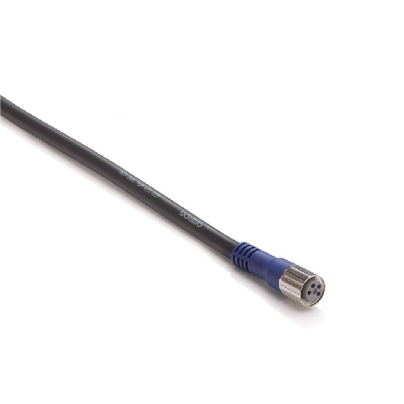 M08A Fem Droit 4p; Câble PVC 4x0.25 Noir 5m-Lire la description
