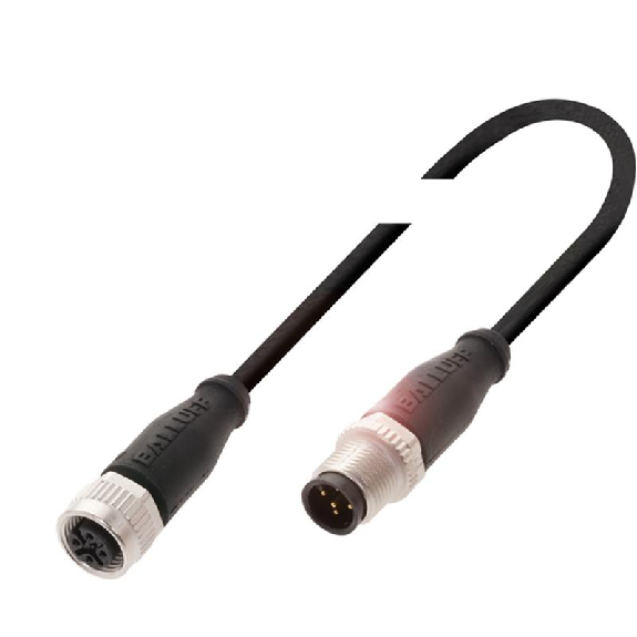 M12A Fem Droit 5p/M12A Mâle Droit 5p; Câble PUR 5x0.34 Noir Cpc 2m-Lire la description