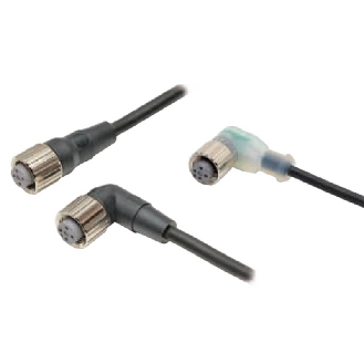 M12A Fem Coudé 3p; Câble PUR 3x0.32 Noir 10m-Lire la description