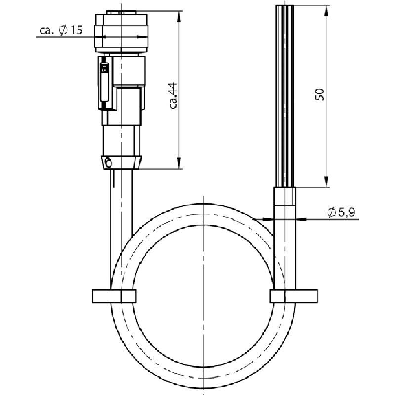 M12A Fem Droit 8p; Câble PUR 8x0.25 5m-Lire la description