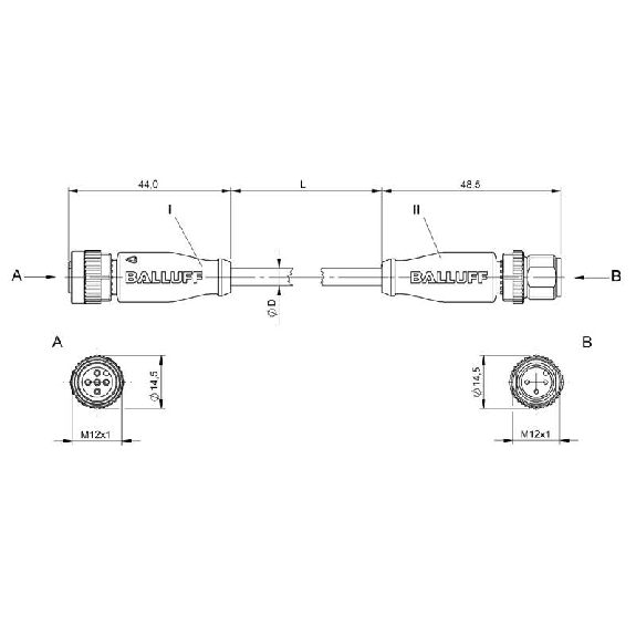 M12A Fem Droit 5p/M12A Mâle Droit 3p; PVC 3x0.34 Gris Cpc 3m M12A Fem Droit 5p/M12A Mâle Droit 3p; PVC 3x0.34 Gris Cpc 3m-Lire la description