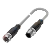 M12A Fem Droit 5p/M12A Mâle Droit 3p; PVC 3x0.34 Gris Cpc 3m