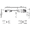 M08A Fem Droit 4p/M12A Mâle Droit 4p; Câble PUR 4x0.25 Noir Cpc 0.6m