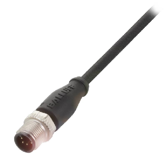 M12A Mâle Droit 4p; Câble PUR 4x0.34 Noir Cpc 0,6m (250V)-Lire la description
