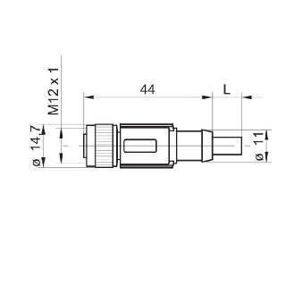 M12A Fem Droit 5p; Câble PUR Blindé Cpc 10m-Lire la description