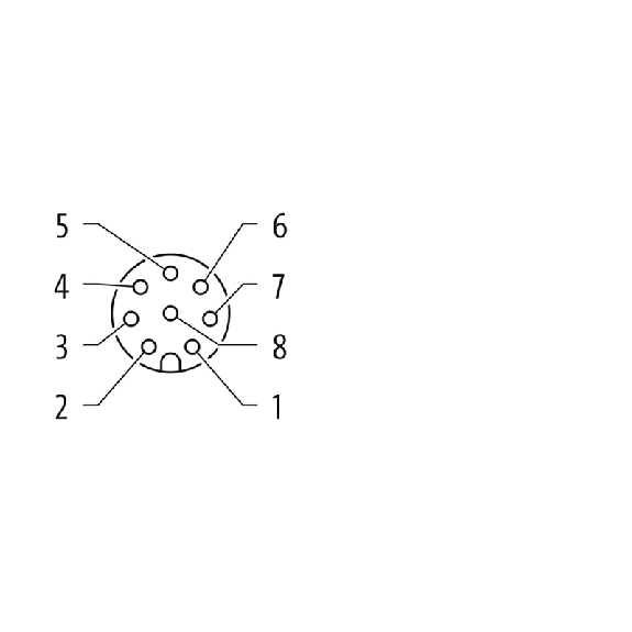 M12A Fem Droit 8p; Câble PUR Blindé 8x0.25 Noir Cpc 2m-Lire la description