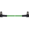 M12D Mâle Coudé/M12D Mâle Coudé; Câble AWG26 Vert 5m; Ethernet