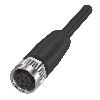 M12A Fem Droit 8p; Câble PUR 8x0.25 Noir Cpc 50m (30V)