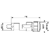 M12 Fem Droit/M12A Mâle Droit; Câble PUR 4x0.34 Gris-Noir 0.6m