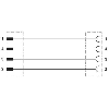 M12 Fem Droit/M12A Mâle Droit; Câble PUR 4x0.34 Gris-Noir 0.6m