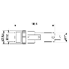 M12 Fem Droit/M12A Mâle Droit; Câble PUR 4x0.34 Gris-Noir 0.6m