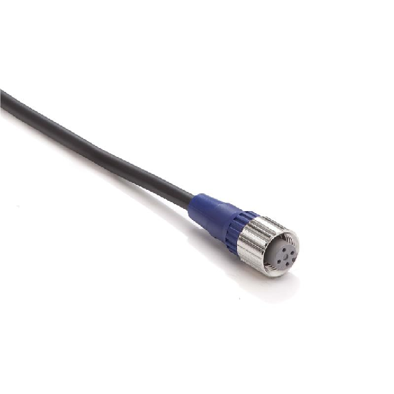 M12A Fem Droit 4p; Câble PVC 4 fils Noir 2m-Lire la description