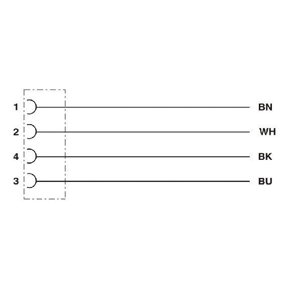 M08A Fem Droit 4p; Câble PUR Gris/Noir 1,5m-Lire la description