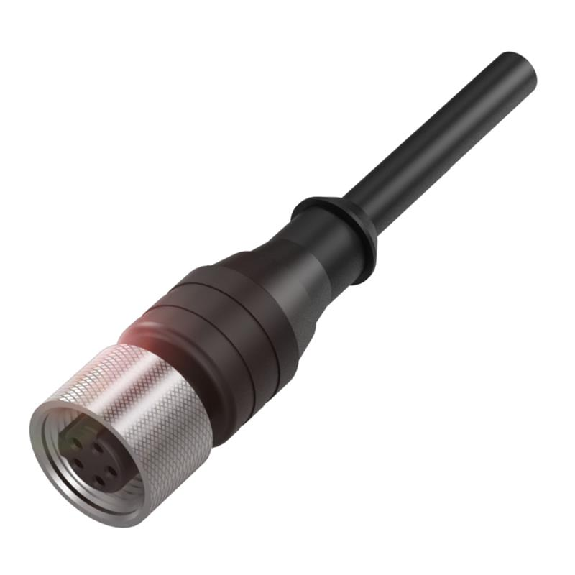 M12C Fem Droit 5p; Câble PUR 5x0.50 Noir 5m (240V)-Lire la description