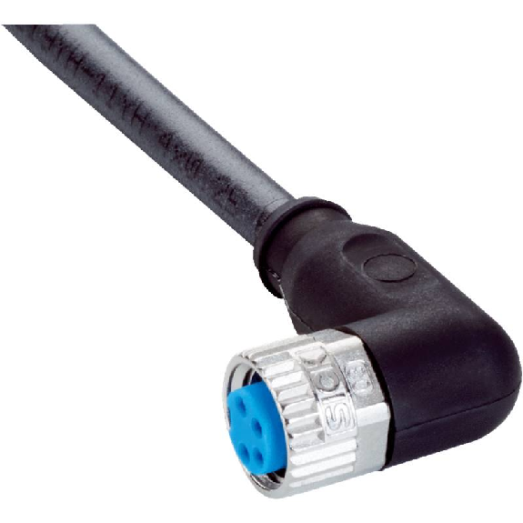 M08A Fem Coudé 4p; Câble PUR 4x0.25 Noir Cpc 2m-Lire la description