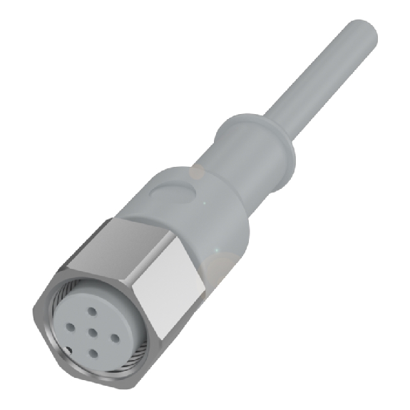 M12A Fem Droit 5p Inox WD; Câble TPE-V 5x0.34 Gris 20m-Lire la description