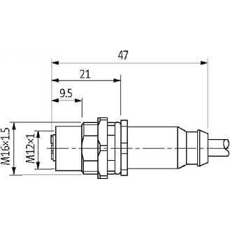 M12B Fem Droit 2p; PUR UL/CSA Blindé 1x2x0,64 Violet Cpc 1m Profibus-Lire la description
