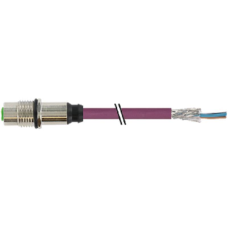 M12B Fem Droit 2p; PUR UL/CSA Blindé 1x2x0,64 Violet Cpc 1m Profibus-Lire la description