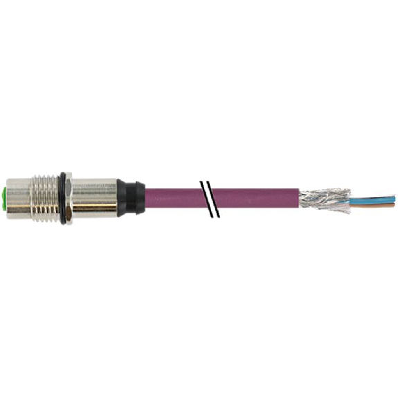 M12B Fem Droit 2p; PUR UL/CSA Blindé 1x2x0,64 Violet Cpc 1m Profibus M12B Fem Droit 2p; PUR UL/CSA Blindé 1x2x0,64 Violet Cpc 1m Profibus-Lire la description