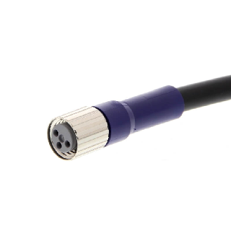 M08A Fem Droit 3p; Câble PVC 3x0.25 Noir 2m-Lire la description