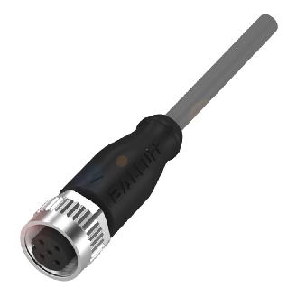 M12A Fem Droit 5p; Câble PVC 5x034 Gris 5m (60V)-Lire la description