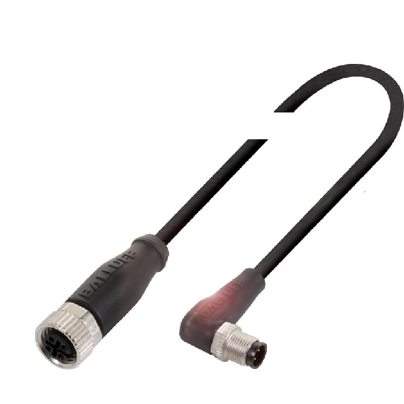 M12A Fem Droit 5p/M08A Mâle Coudé 3p; PUR 3x0.34 Noir Cpc 5m M12A Fem Droit 5p/M08A Mâle Coudé 3p; PUR 3x0.34 Noir Cpc 5m-Lire la description