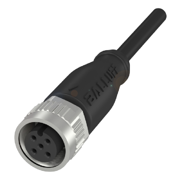 M12A Fem Droit 5p; Câble PUR 4x0.34 Noir Cpc 2m (250V)-Lire la description